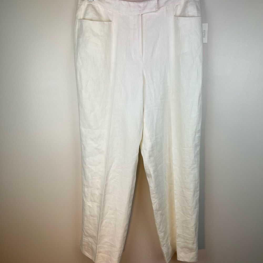 NWT Rafaella Linen Pants White